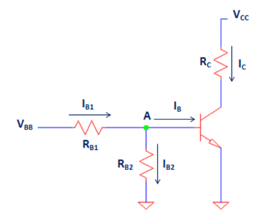 fixed bias BJT circuit with base pull-down