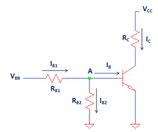 fixed bias BJT circuit with base pull-down